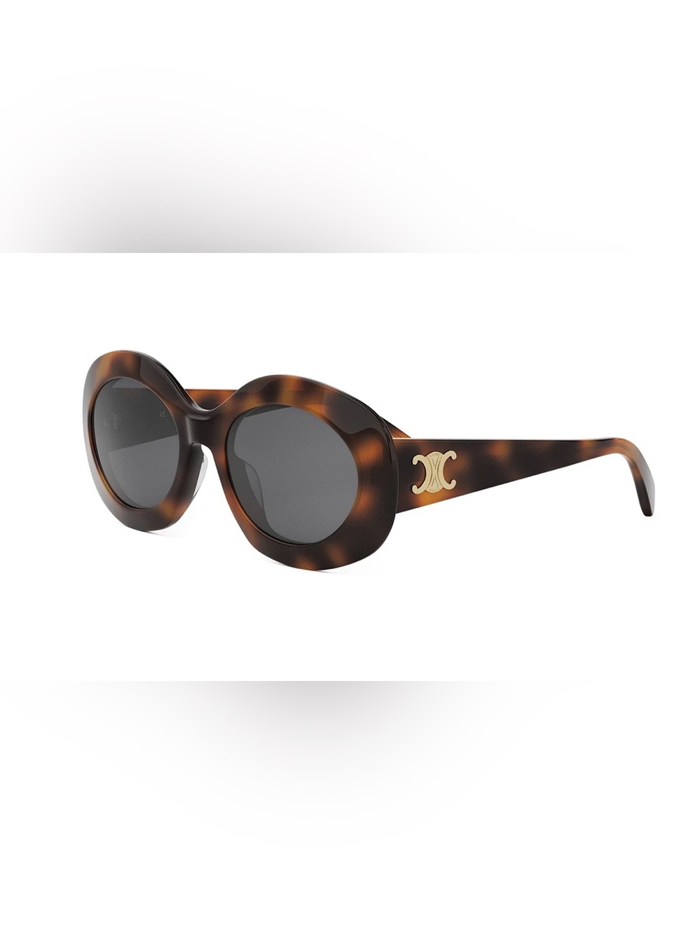 Celine Tortoiseshell Round Sunglasses with Gold Logo NWT